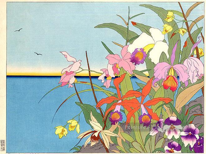 fleurs des Iles lointaines mers de Sud 1940 japonais Peintures à l'huile
